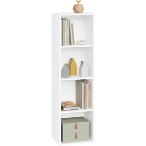 Opening Design 4 Tier <strong>White</strong> Custom Made Floor <strong>Corner</strong> Bookshelf <strong>Bookcase</strong> - Product Image 1