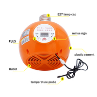 Lampe chauffante pour volaille Ampoule chauffante intelligente automatique à contrôle constant de la température Lampe chauffante pour couveuse de volaille avec lumière LED