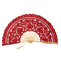 Éventail pliant en bambou personnalisé avec logo, en dentelle vintage élégante, pour mariages, fêtes et événements estivaux