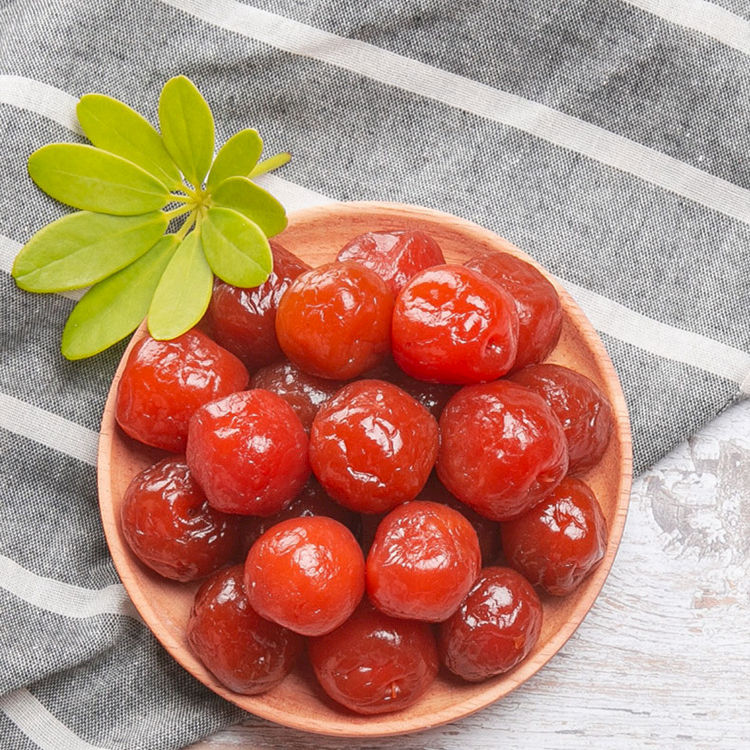 Dulce chino, ciruela agria, ciruela seca, ciruela roja, caramelo