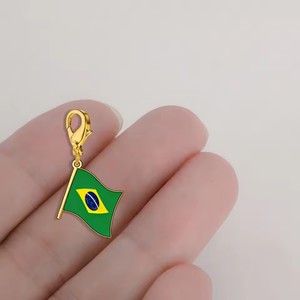 Colgante de Bandera de País de 17*14mm para Aficionados al Fútbol, de Acero Inoxidable, para Pulseras y Bolsos, Joyería DIY, Recuerdo de Viaje - Product Image 3
