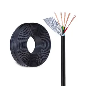 Cable de alimentación redondo forrado de 5 núcleos, 28AWG, n. ° 28, cable de datos de alimentación de papel de aluminio de 5 núcleos