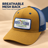Casquette Trucker à Dos en Maille Bicolore avec Logo Personnalisé, Visière Courbée et Avant Structuré pour Événements Extérieurs et Articles Promotionnels en Gros