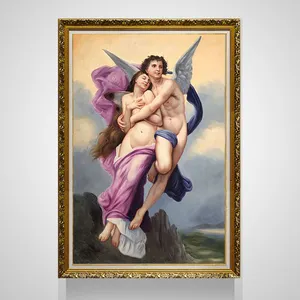 专业艺术家复制无框画壁画艺术天使裸体精致肖像帆布手工油画