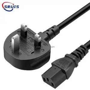 British 3 prong Ac BS1363 Iec C13 female Connector kettle Replacement Cable Plug fused UK BS British Fused UK Power Cord