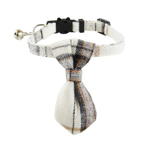 Collares para Gatos de Algodón a Cuadros con Lazo y Hebilla Ajustable, Diseño Clásico para Gatos Pequeños, Todas las Temporadas - Product Image 6