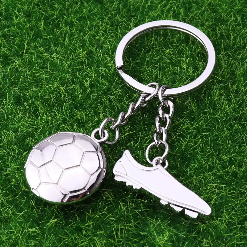 Giveaway Football World Cup Fans Memorial Giveaway Pendant Creative Metal Football Shoes Key Chain Football Keychain