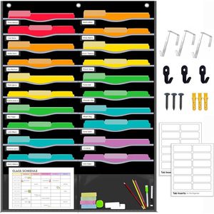 Organisateur de fichiers mural suspendu à 22 poches, format légal, pour accrocher sur la porte, 31 x 45 pouces, en tissu Oxford - Product Image 1
