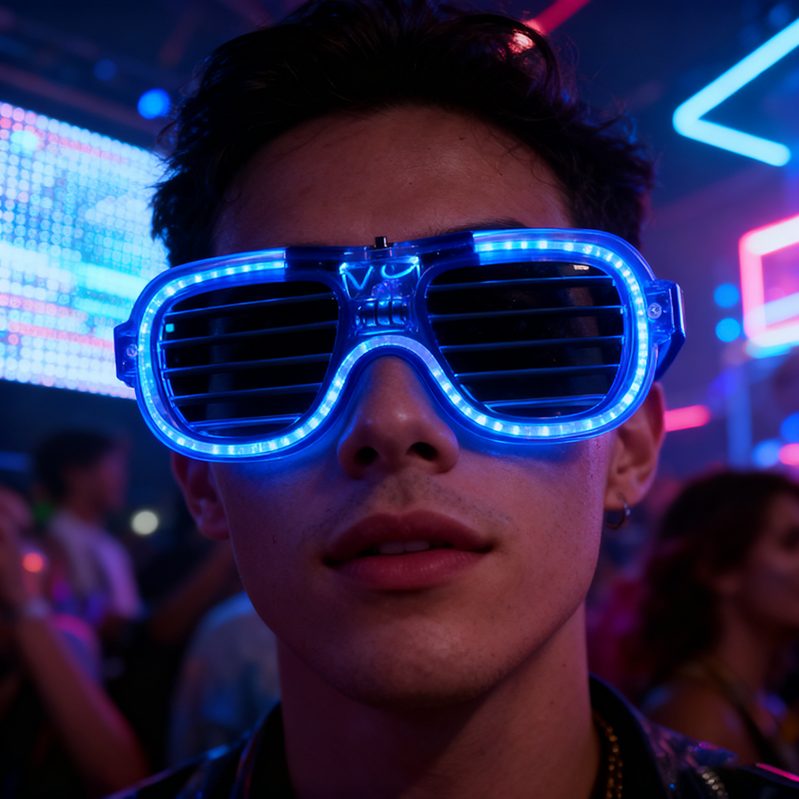 Light up EL Wire Glasses Manufacturer's Direct Comfortable Wear Led Glasses Party Long Lasting Battery