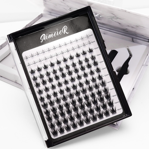 Kit de Extensiones de Pestañas de Pelo Sintético Sin Nudos, Hechas a Mano, en Racimos Individuales, con Adhesivo y Sellador - Product Image 2