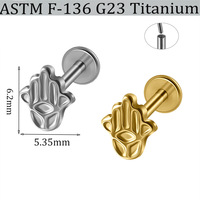 Piercing de titanio F136 G23 con textura, sin rosca, tipo push-pin, parte trasera plana, para oreja, labio, nariz, joyería de moda, regalo para bodas y fiestas