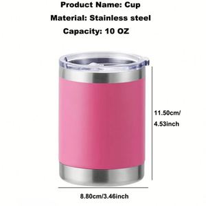 Gobelet isotherme pour voiture en acier inoxydable à double paroi de 10 oz, avec logo personnalisé, haute qualité, revêtement poudré, écologique, cadeau d'entreprise - Product Image 2