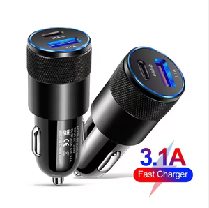 Cargador de coche de Metal USB <span class=keywords><strong>C</strong></span> de alta calidad 3.1A pistola de acero de aleación de aluminio 15W 38W Cable de carga rápida para adaptador de coche de teléfono móvil - Product Image 4
