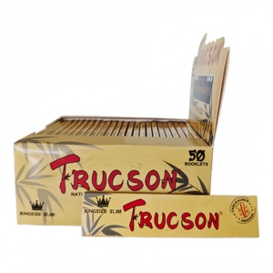 Papiers à rouler classiques TRUCSON Brown Square, format King Size, fibres naturelles, combustion lente, 32 feuilles/carnet, 50 carnets/boîte - Product Image 4