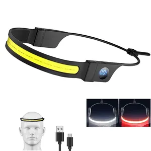 2024 New Headlamp đèn pin 3 chế độ trắng đèn đỏ siêu-ánh sáng Silicone LED sạc đèn pha cho người lớn và trẻ em