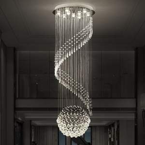 Modern Long Spiral Chandelier Living Room Staircase <b>Large</b> Led Luxury Crystal Chandeliers Pendant Lights - Product Image 1