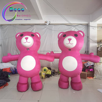 Costume de marche gonflable de défilé publicitaire Costume de mascotte d'ours gonflable rose