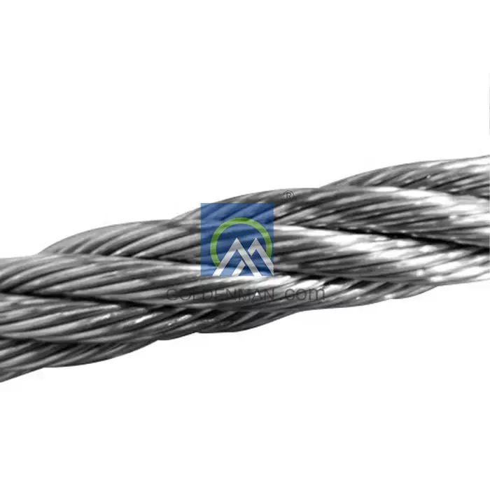 High Strength Galvanized Steel cable Soft Withstand breaking load of at least 30-35tons