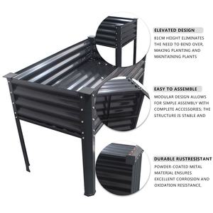 金属製の庭用ベッド上げプランターボックス脚付き野菜用ハーブ花パウダーコーティング鋼上げ庭用ベッド - Product Image 2