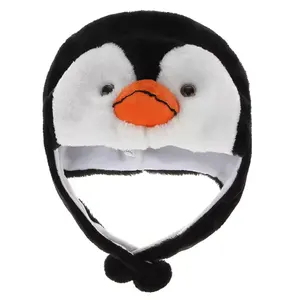 Penutup telinga gaya TikTok murah topi earmuff lembut beruang lucu topi penguin bercahaya