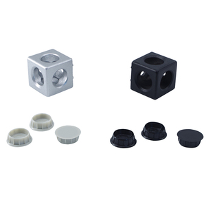 Fornitore della cina 2151 ODM argento e colore nero Slot 6mm staffa metallica in alluminio a 3 vie in 25*25 in argento e nero 25 30 40 45 - Product Image 1