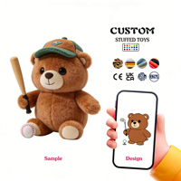 Vente directe d'usine de jouets en peluche ours brun de haute qualité, fabriqués avec une technique de broderie, tissu doux, jouet en peluche personnalisé