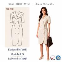 Robe de carrière pour femme couleur ivoire, silhouette droite, tenue professionnelle de bureau, image d'entreprise, vêtements de direction, OEM ODM MTM