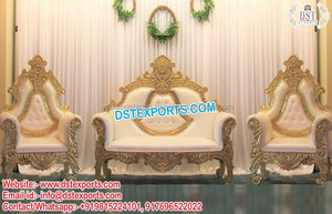 Sofá de Madera Tallado para Bodas Musulmanas Pakistaníes, Lujoso y Moderno, Tamaño Personalizado, Envío Marítimo - Product Image 3