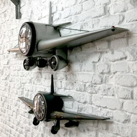 Décoration murale rétro en fer, haute qualité, 1 pièce, décoration industrielle antique, avion, horloge murale créative, bar, restaurant et café, 2021