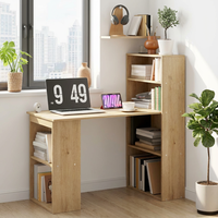 Bureau d'ordinateur moderne personnalisable en métal et bois pour salon, avec étagères de rangement, multifonctionnel, durable, gain de place, facile à assembler