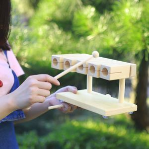Instrument de percussion Orff, petit bloc de bois à cinq tons, poli à la main, en bois d'érable, couleur naturelle, bâton de rythme musical - Product Image 3