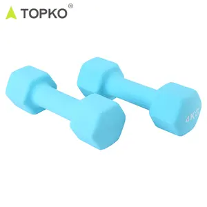 TOPKO ชุดดัมเบลดัมเบลยางนีโอพรีนสำหรับผู้หญิง,น้ำหนักมือดัมเบล Neoprene 15ปอนด์