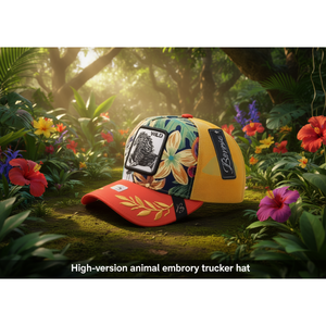 Cappello Trucker Bovnie a 6 Pannelli con Rete, Ricamo, Regolabile, Unisex, Stile Street, Primavera Estate, Casual - Product Image 2