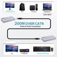 Extenseur KVM IP 200M 1080P sur Ethernet RJ45 avec IR Cat5e/6, convertisseur d'extension USB émetteur-récepteur