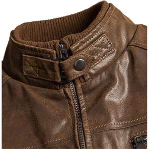Blouson Aviateur Classique en Cuir pour Homme, Manches Longues, Coupe-Vent, Effet Vieilli, Style Moto - Product Image 6