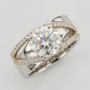 Anillo de Compromiso de Platino de Lujo con Diamante de Corte Brillante Redondo, Certificado IGI, Talla Estadounidense 6 - Product Image 3