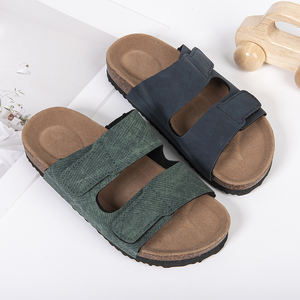 Sandales plates unisexes de bonne qualité à bout ouvert pour hommes chaussons en liège <span class=keywords><strong>semelle</strong></span> en cuir réglable - Product Image 3