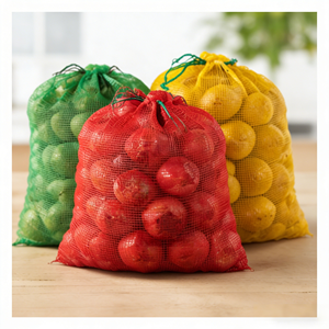 Sacs en filet pour légumes agricoles, écologiques, résistants à l'eau, avec estampage à chaud, respirants, durables, à forte capacité de charge, en Raschel / Sac - Product Image 5