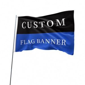 Factory Wholesale Best Price Good Quality 100D Polyester Custom Flags <b>Banners</b> in Black and Blue - Product Image 4