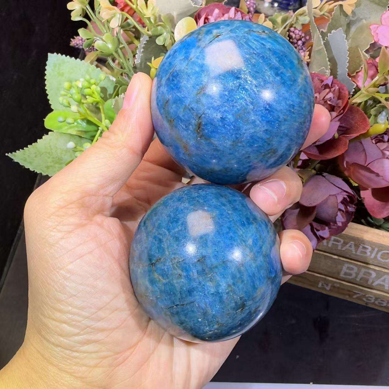 Blue apatite sphere