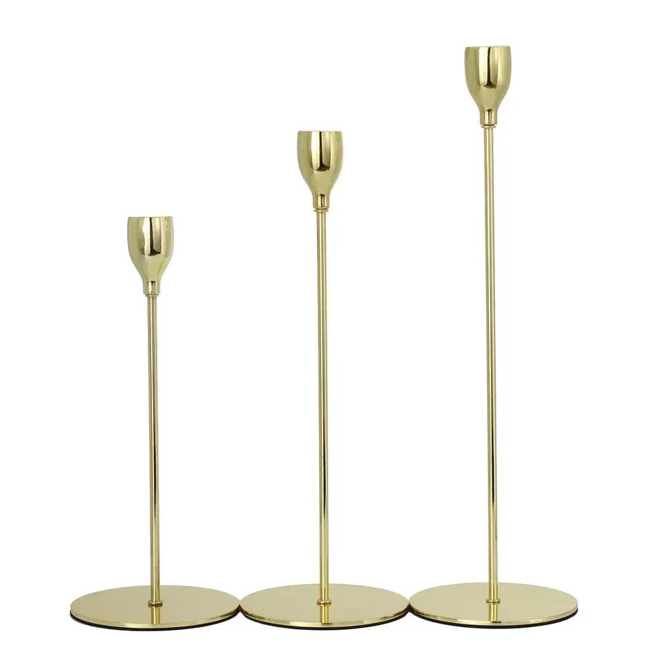 Candle Holders Nordic Set Wedding Tapered Gold Votive Candlesticks Holder Metal Candle Stand For Home Decor