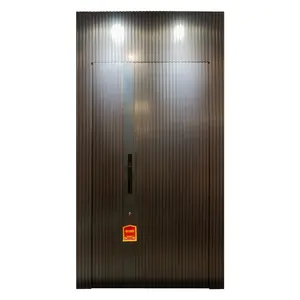 Porta de entrada dianteira de design de luxo italiano, porta de entrada alta e larga de luxo, portas de entrada modernas de metal