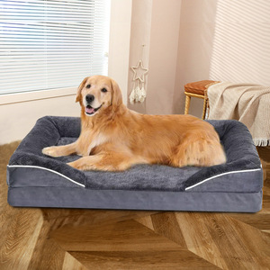 Cama para Perros y Gatos, Desmontable, Lavable, de Tela, Estilo Sofá Rectangular, Diseño Corgi Teddy, para Uso en Interiores - Product Image 1