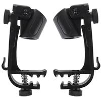 HVE Lot de 2 supports de microphone à pince réglables à 180 degrés en ABS pour jante de batterie, pour kit de batterie, enregistrement en studio et en direct