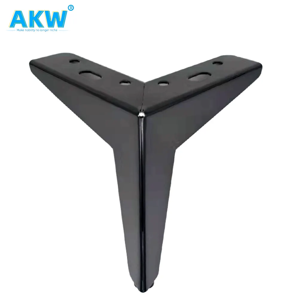 Akw diskon besar Modern Y bentuk hitam emas krom kursi dasar logam besi furnitur kabinet tempat tidur Sofa kuningan kaki furnitur