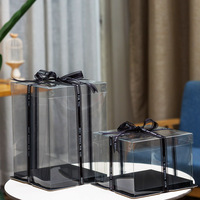 Boîte à gâteau de mariage boîte d'emballage portable en plastique transparent pour pâtisserie PET transparent rouleau à gâteau