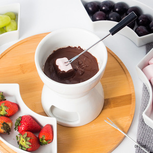 Ensemble de fondue au chocolat en céramique personnalisé, blanc, résistant à la chaleur, chauffe-cire pour fromage, crème glacée, chauffage DIY - Product Image 5