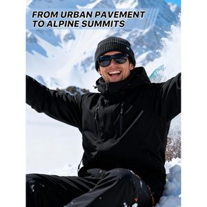 FOXA Men's <b>Waterproof</b> Ski <b>Jacket</b> Fleece Lined Hooded <b>Winter</b> Snowboarding Coat Breathable Windproof Taped Seams - Product Image 6