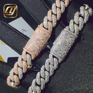 Pulsera de Plata de Ley 925 con Moissanita VVS, Pasa el Test de Diamantes, 12MM, Joyería Hip Hop, Certificado GRA, Pulsera de Eslabones Cubanos - Product Image 6