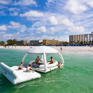 Plateforme flottante gonflable en PVC pour station balnéaire commerciale, ponton flottant pour bateaux Sea Bobs avec tente pour les loisirs, garantie de 2 ans - Product Image 1